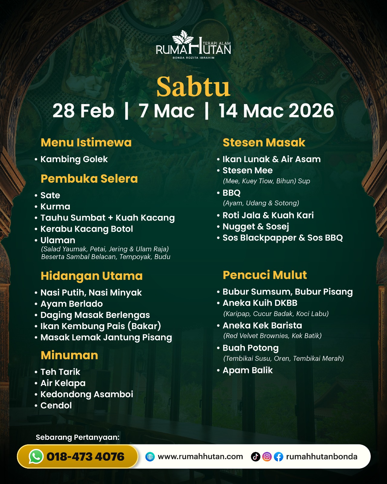 Menu Sabtu