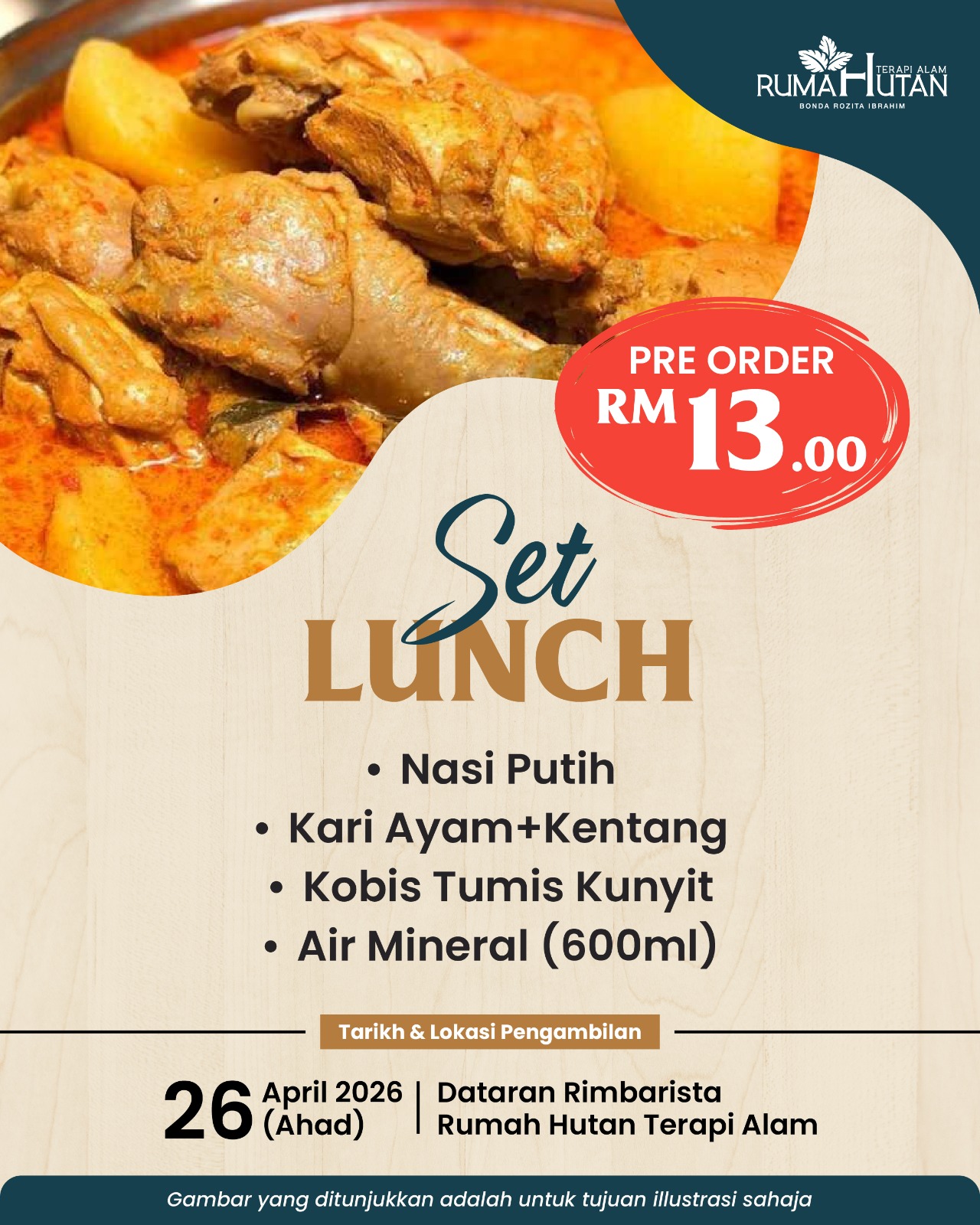 PRE-ORDER-03 : Set Lunch-Makan Tengahari (AHAD - 26 April 2026)