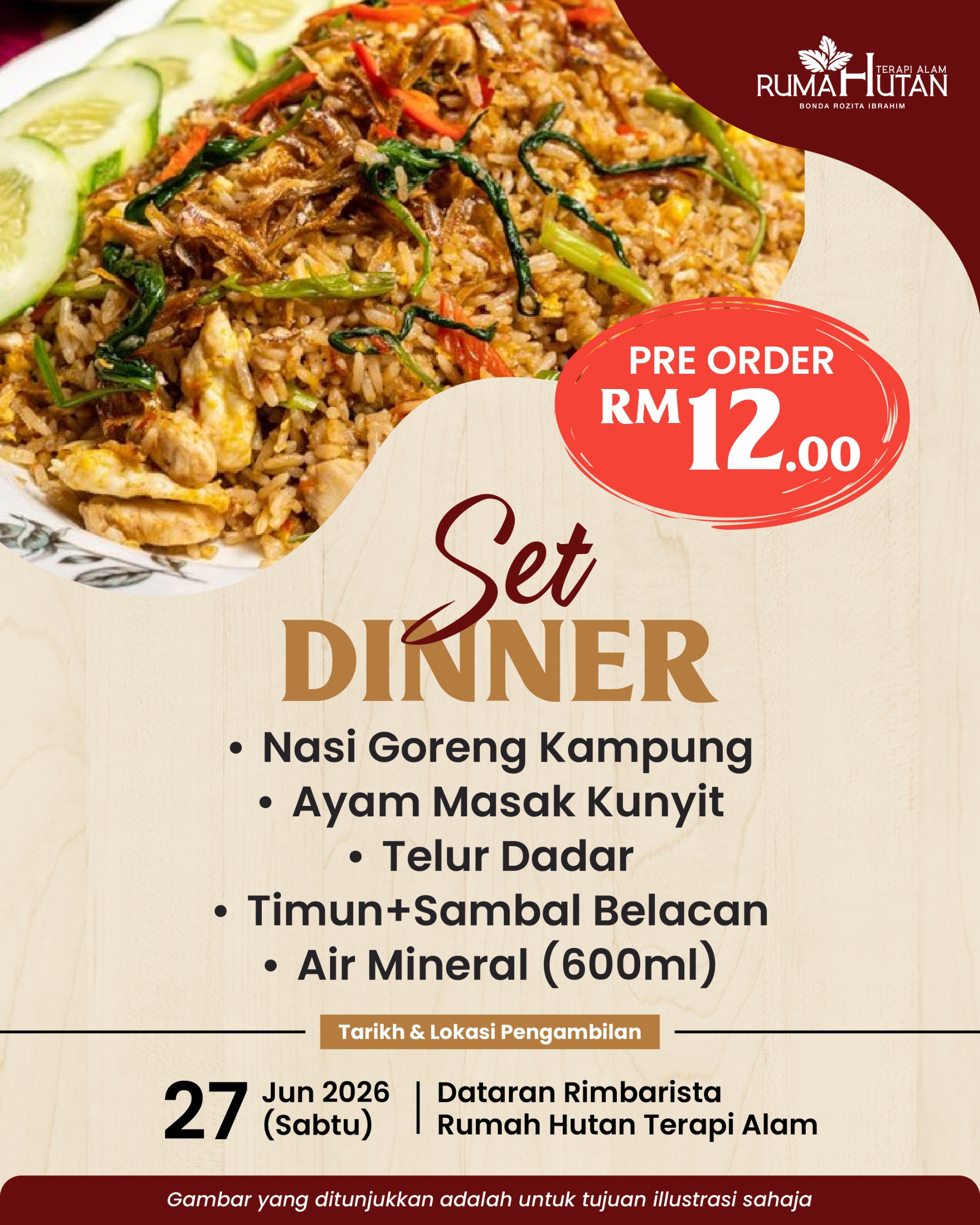 PRE-ORDER-01 : Set Dinner - Makan Malam (SABTU - 27 Jun 2026)